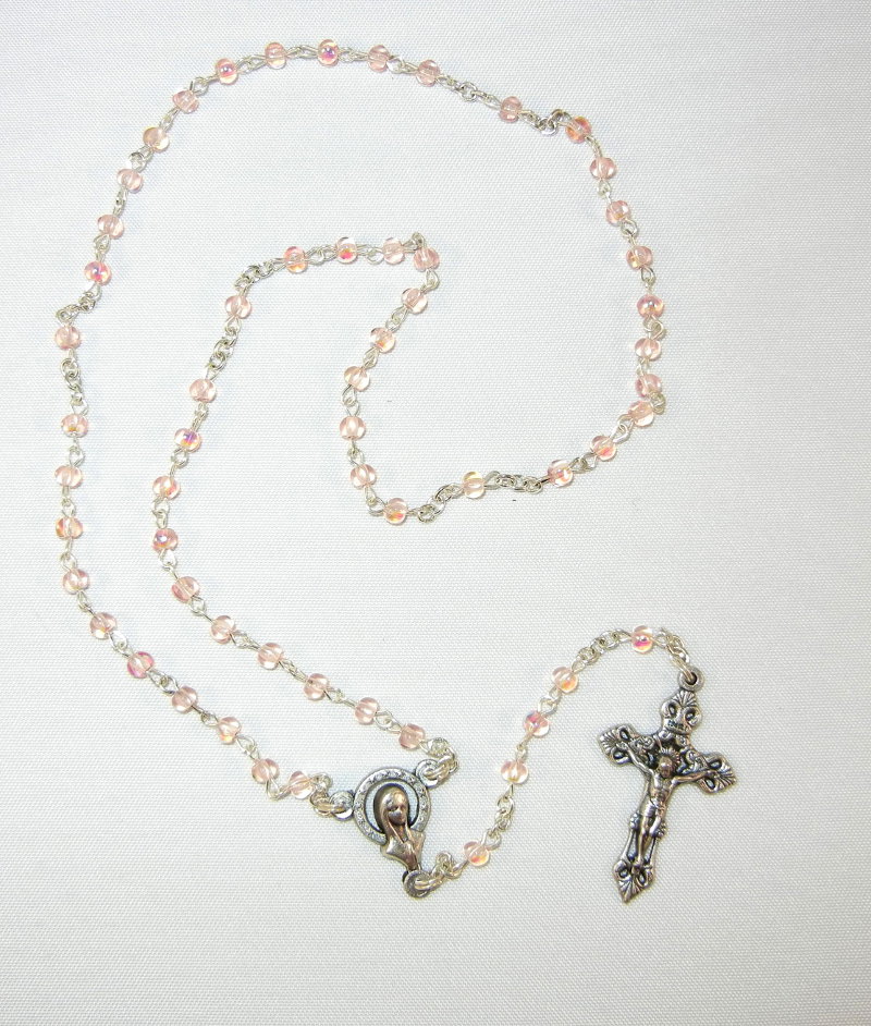 Pink Glass Rosary